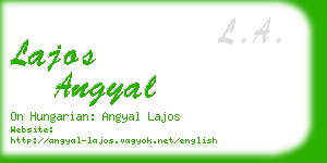 lajos angyal business card